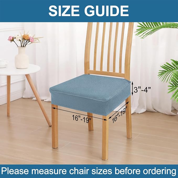 Smiry Waterproof Seat Covers for Dining Room Chairs, No Rear Covers | Stretch - Image 2