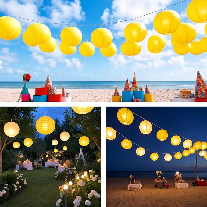 Yellow Chinese Paper Lanterns - Image 4