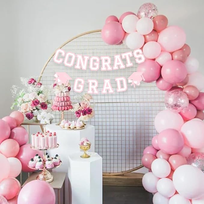 Congrats Grad Banner Graduation Party Banner Decoration Hanging Garland High - Image 5
