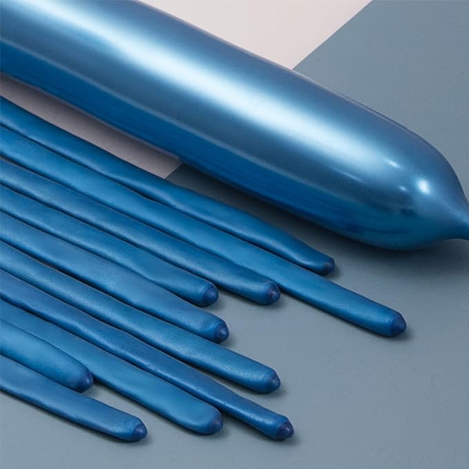 260 Balloons Metallic Dark Blue, Thickened 100 Pack Long Balloons Twisting by VHUWE
