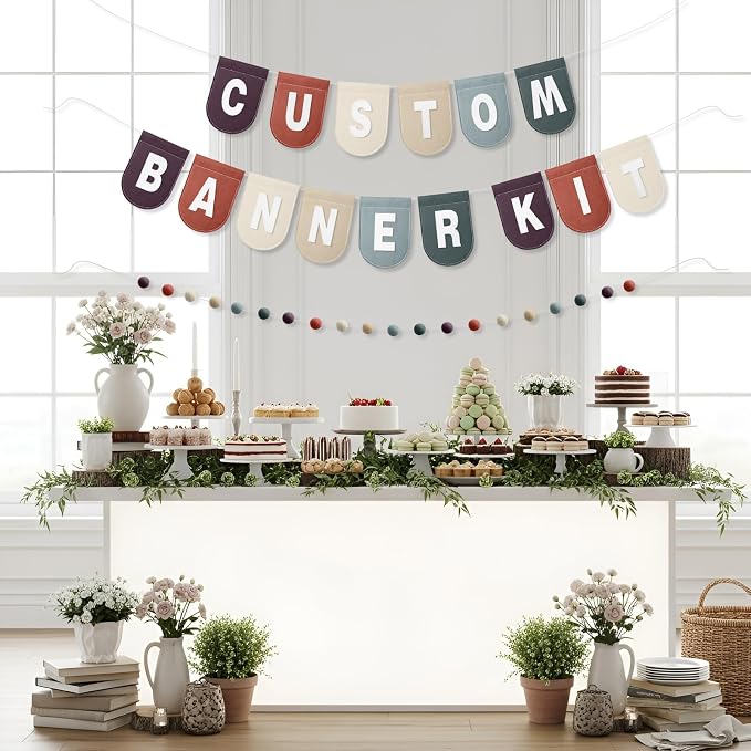Hahafelt 125 Pcs Make Your Own Banner Kit Personalized Handmade Name Scallop - Image 4