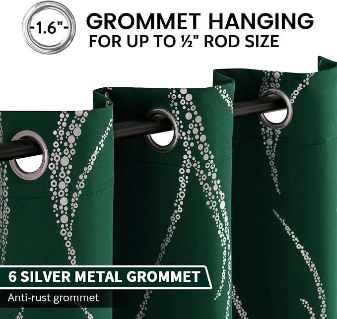 Yakamok Emerald Green Blackout Curtains - Image 3