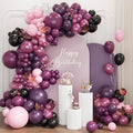 Dark Purple Black Pink Balloon Garland Arch Kit by Unknown