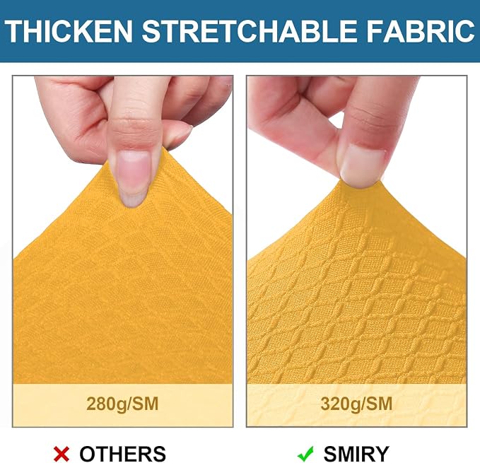 Smiry Waterproof Seat Covers for Dining Room Chairs, No Rear Covers | Stretch - Image 4