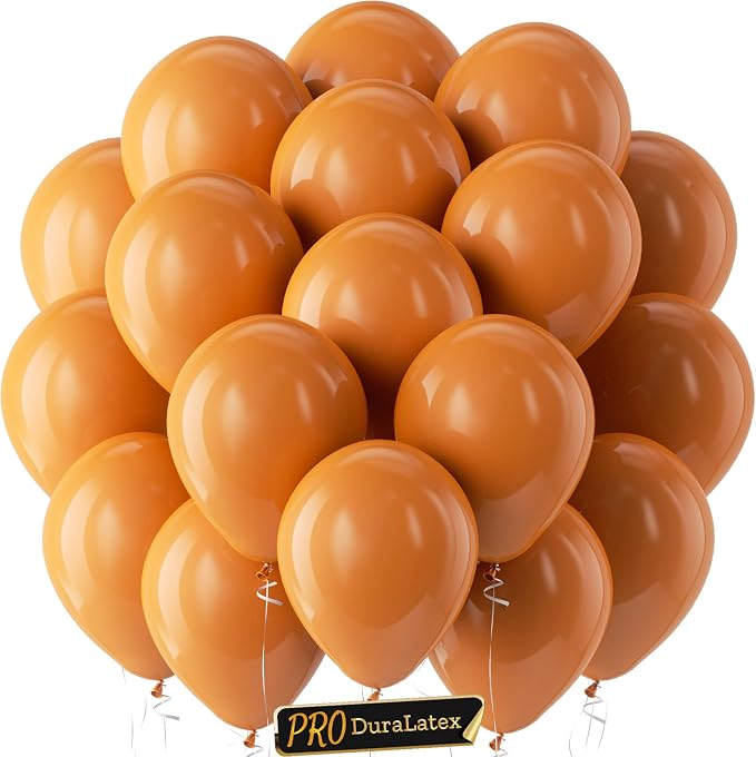 Pro Duralatex Burnt Orange Extra-Thick Balloons 120 Pack 10 inch | Dusty Retro by Bezente