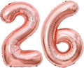Rose Gold 26 Number Balloons, 40 Inch Big Giant Jumbo 26 or 62 Balloon Numbers by BBPOOL