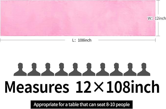 5-Pack Satin Table Runner Pink 12 x 108 inches Long, Table Runners - Image 4