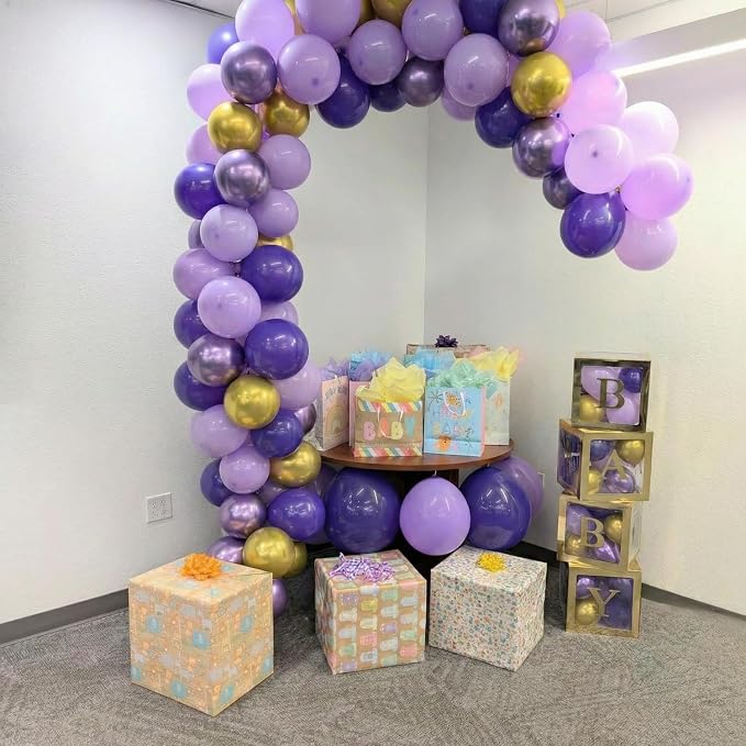 Purple and Gold Balloons for Graduation Birthday Party Decorations | 60Pcs - Image 4