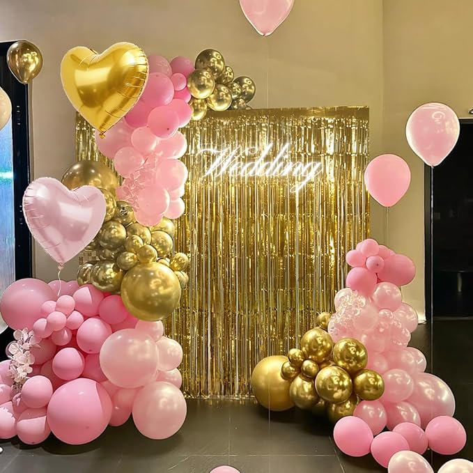 157PCS Pink and Gold Balloons Garland Arch Kit - Image 5
