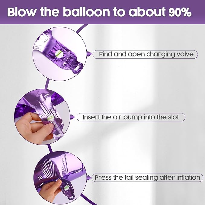 7 Balloon - Purple Birthday Number Balloons, 40 Inch Decorations Men Women | - Image 6