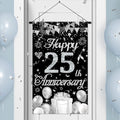 Happy Anniversary Decorations Small Banner Black Silver Happy 25th Anniversary by Wayyogh