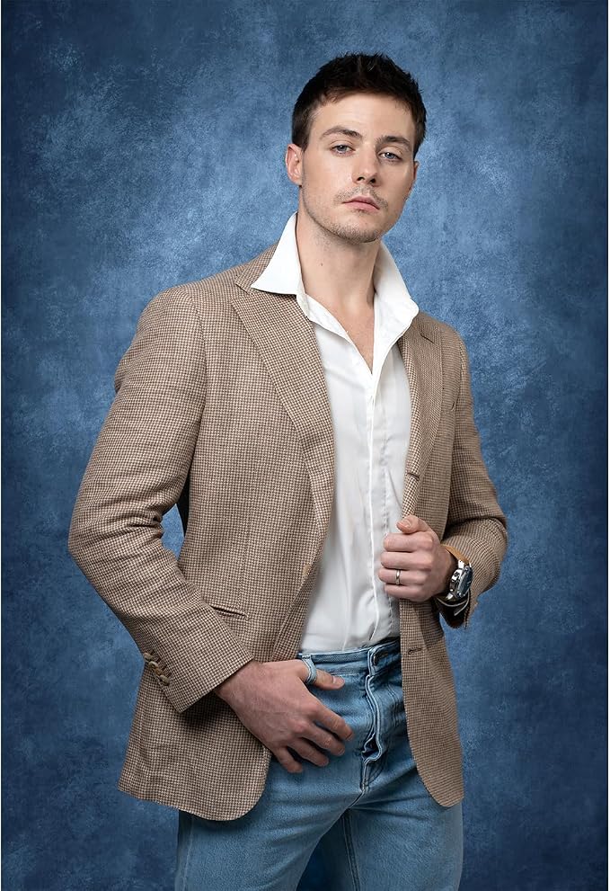 UrcTepics 8x16ft Dark Blue Abstract Fabric Backdrop. School Headshot, Senior - Image 2