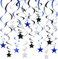 BEISHIDA Blue Black Silver Stars Hanging Swirls Graduation Hanging Ornament by Beishida