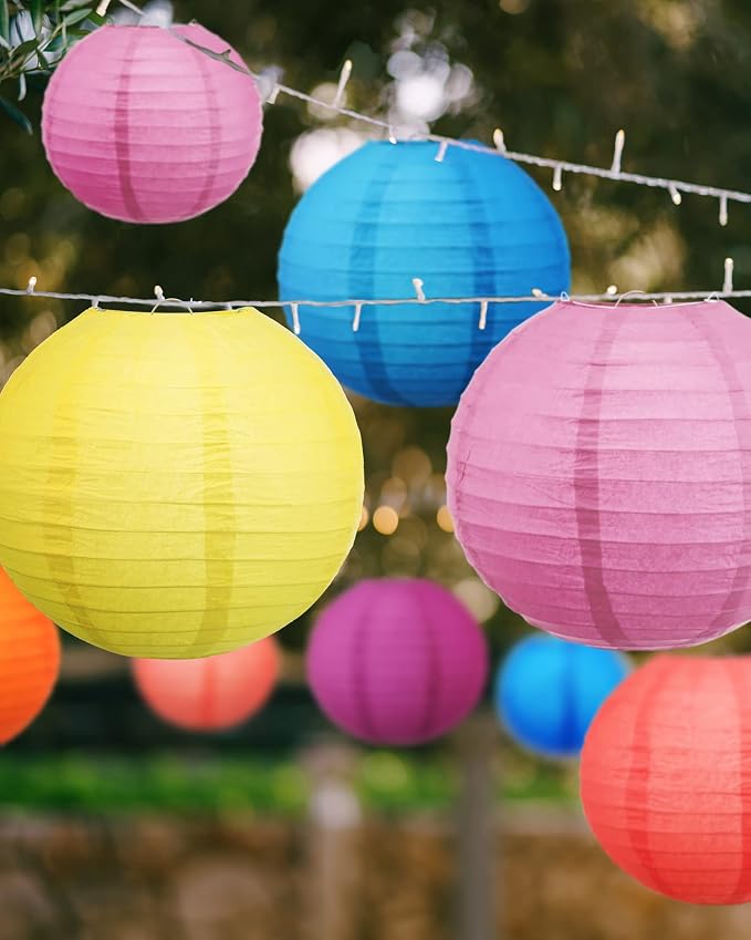 Treela 80 Pcs Paper Lanterns Chinese Japanese Paper Lanterns Classroom Party - Image 5