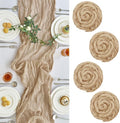 IVAPUPU 4 Pcs Cheesecloth Table Runner - 10ft Nude Boho Gauze Cheese Cloth by IVAPUPU