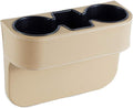 Cup Holder for Car, Console Side Pocket, PU Leather Cover, Front Seat Organizer by IOKONE