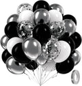 60pcs Black and Silver Balloons 12inch by Awenztech