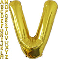 VHUWE 40 inch Gold Letter V Balloon, Big Size Alphabet Foil Mylar Helium by VHUWE