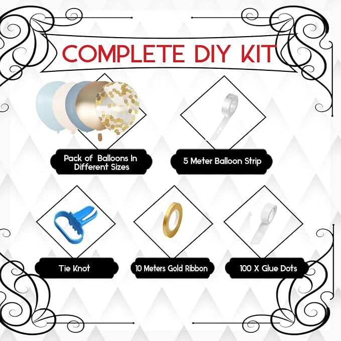 Archloon 156pcs Dusty Blue Balloon Garland Arch Kit, Different Sizes 18 12 10 5 - Image 3