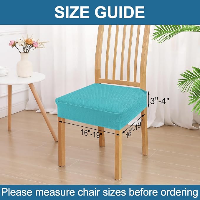 Smiry Waterproof Seat Covers for Dining Room Chairs, No Rear Covers | Stretch - Image 3