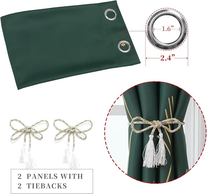 Green Blackout Curtains 63 Inches Long - Image 4