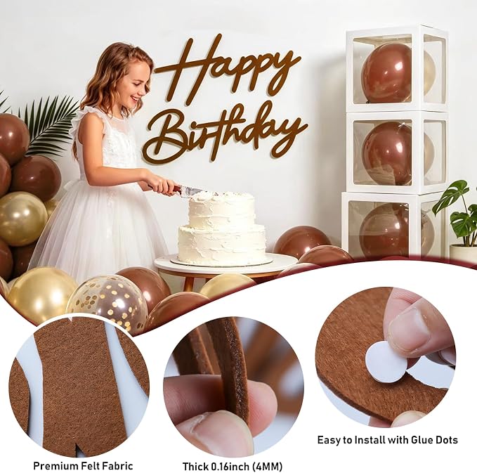 Brown Happy Birthday Sign for Backdrop - Image 3