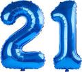40 Inch Number 21 Balloons for 21st Birthday Party Decorations, 0-100 Dark Blue by FOBELEC