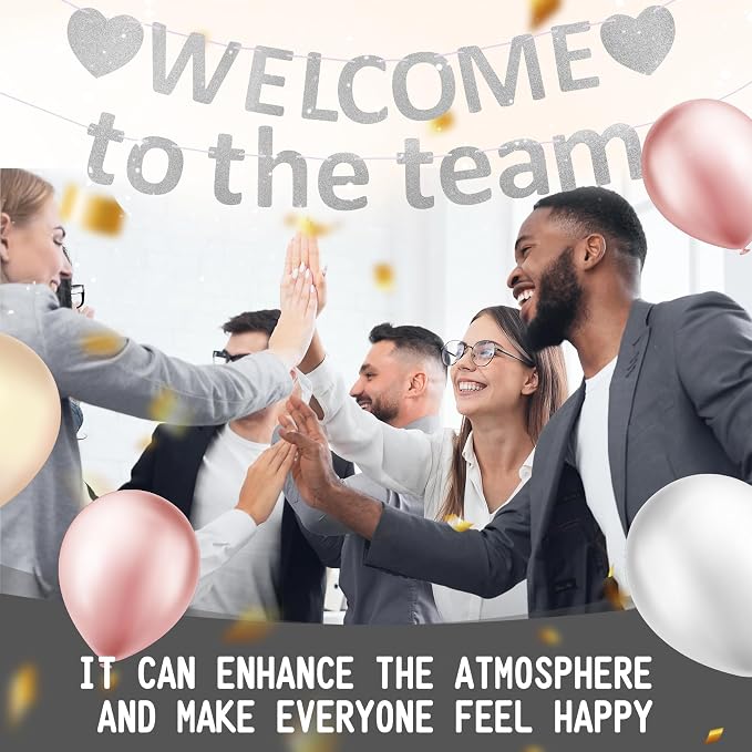 Pre-Strung Glitter Welcome to the Team Banner Welcome Banner Welcome Decorations - Image 7