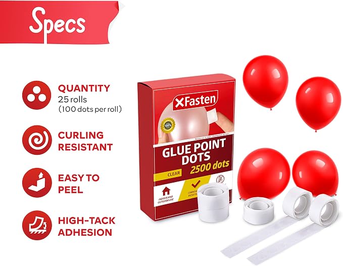 XFasten Balloon Glue Point Dots Clear, Balloons Arch Tape Adhesive | Craft Tape - Image 3
