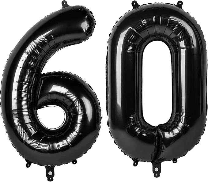Black Number 60 Balloon 40 Inch by IWERP