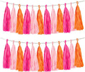 Rose red Pink and Orange Tassel Garland Banner Paper Tassels by Aimto