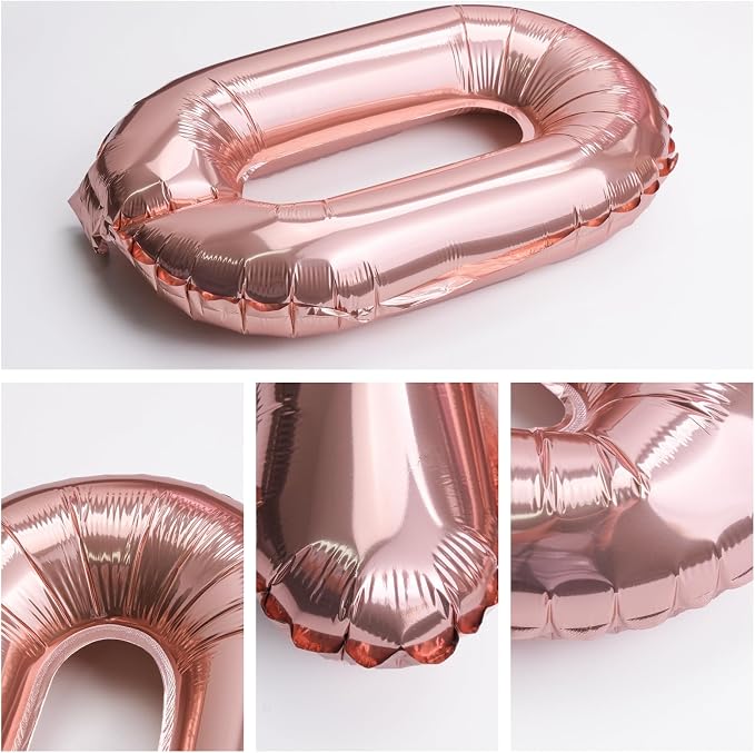 20 Pcs Rose Gold 16" Number Balloons 2 Sets 0-9 Foil Balloon Numbers Décor | - Image 2