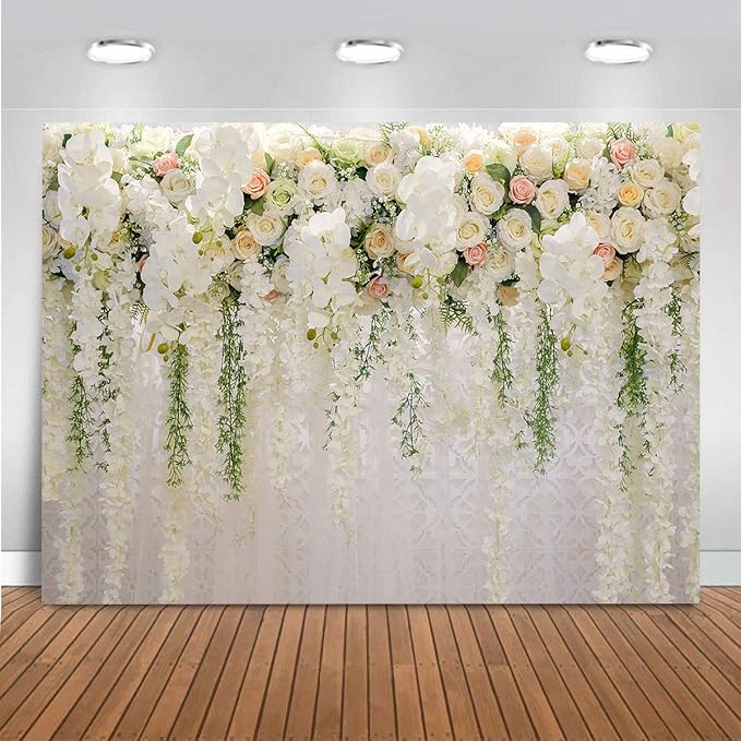 Mocsicka Wedding Flower Backdrop Wall Floral Bridal Shower Backdrops by Mocsicka