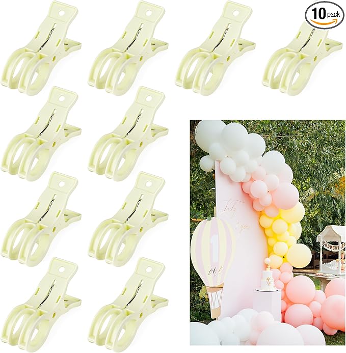 10 Pack Large Clips for Balloon Arch Plastic 3.62 Inch Heavy Duty Balloon Arch by Funria