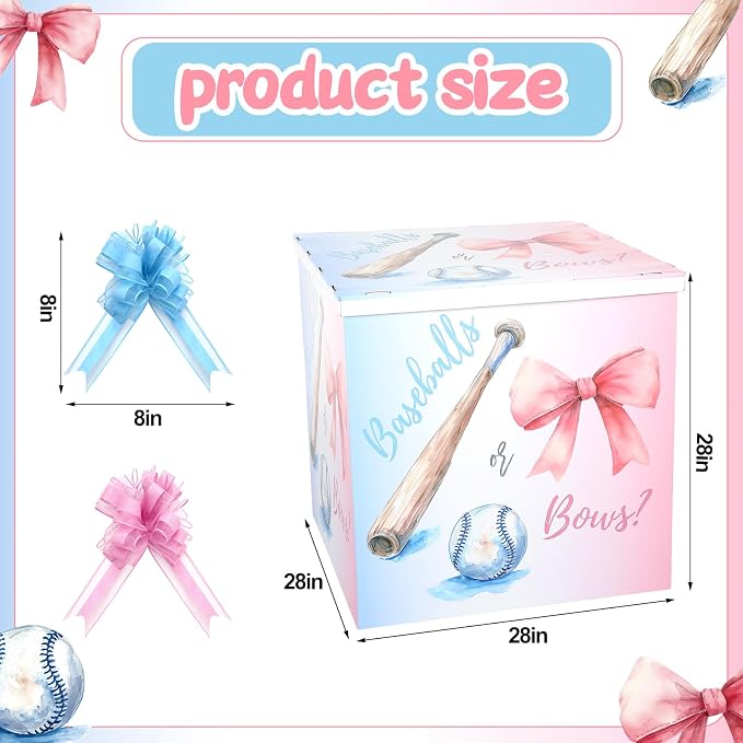 AmazingSpark 28in Giant Gender Reveal Gift Box - Image 2