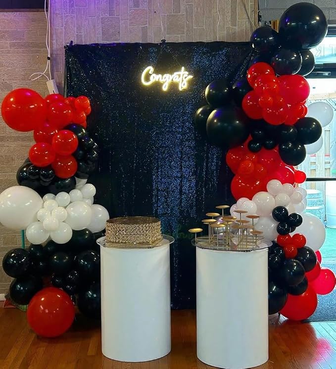 Red and Black White Balloons Garland Arch Kit 200Pcs - Image 5