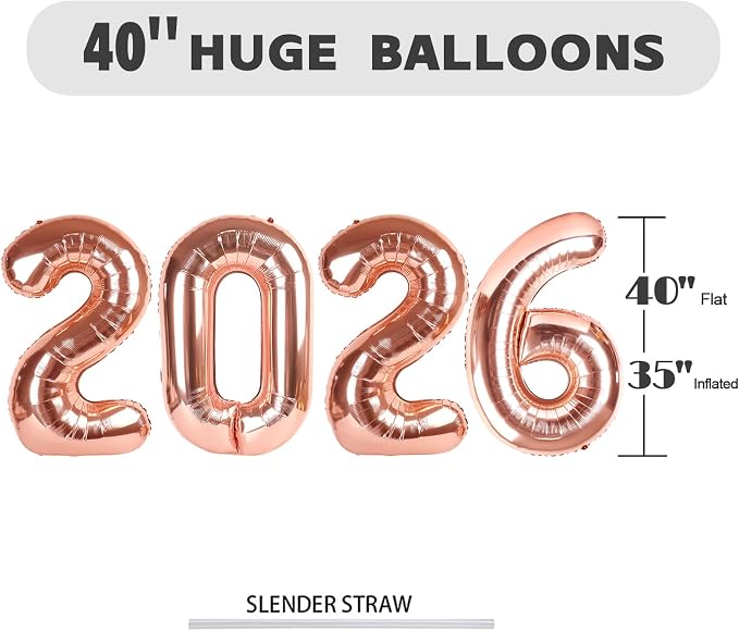 2026 Balloon 40 inch Rose Gold Number Balloons - Image 5