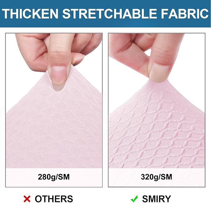 Smiry Waterproof Seat Covers for Dining Room Chairs, No Rear Covers | Stretch - Image 4