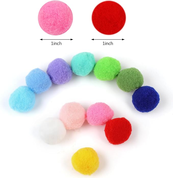Phinus 200 PCS Pom Poms, 1 Inch Pompoms - Image 2