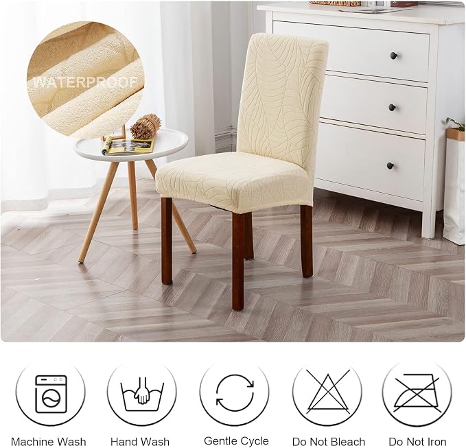 Waterproof Dining Chair Covers Set of 4 Parsons Chair Slipcovers | Double - Image 7