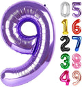 Purple Number 9 Balloon 40 Inch, 9th Birthday Party Decorations Men Women | by IWERP