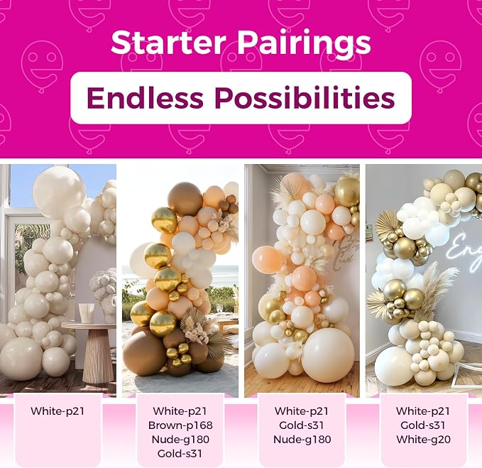 Bezente White Sand Latex Party Balloons 100 Pack 12 inch | Sand White Boho - Image 4