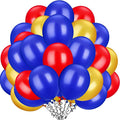 TecUnite 100 Pcs Red Blue Yellow Latex Balloons 13 Inch Colorful Round Balloons by TecUnite