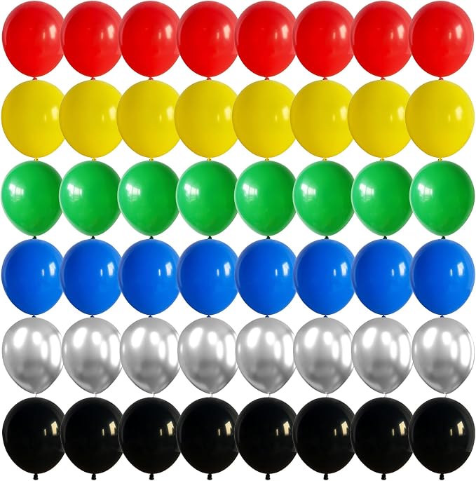 60 Pack Balloons Red Yellow Green Blue Black Party Balloons by Jobkoo