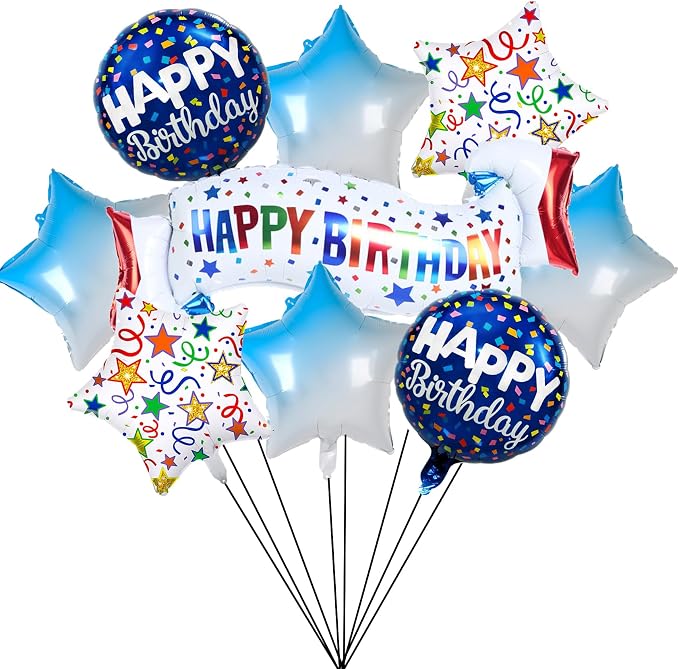 Birthday Decoration Set Colorful Happy Birthday Banner Balloon by OSAMUHA