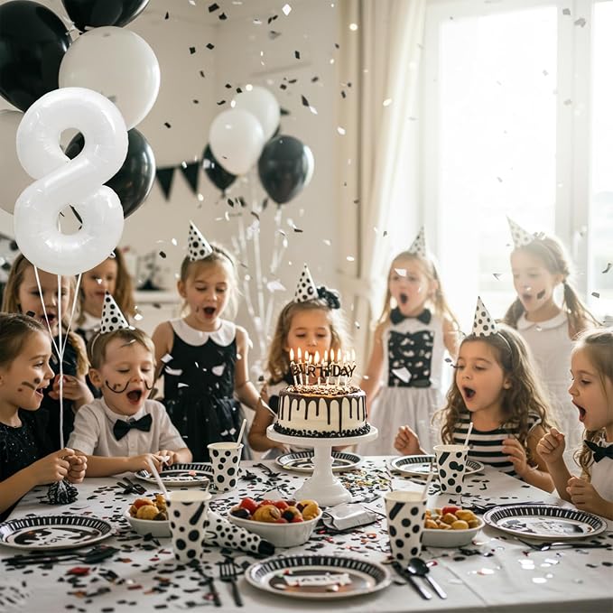 TONIFUL Number Balloon 16 Inch 10 Pcs White 0-9 Birthday Number Balloons | - Image 4