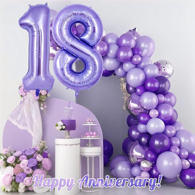 Purple Number 1 Balloon 40 Inch, Big Large Foil Helium Number Balloons - Image 6