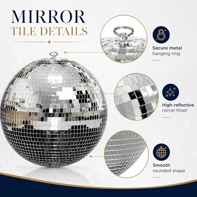 Youdepot 16-Inch Large Disco Ball Hanging Mirror Ball Decor | - Image 3