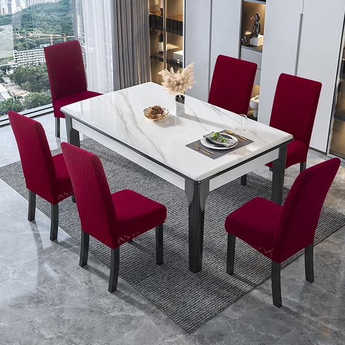 Waterproof Dining Chair Covers Set of 4 Parsons Chair Slipcovers | Double - Image 6