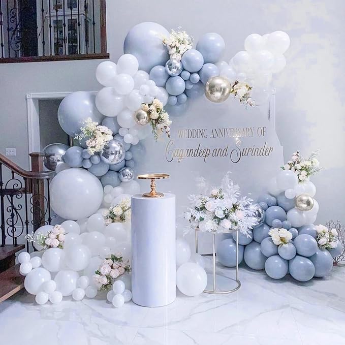 PartyWoo Dusty Blue Balloons 50pcs Slate Blue Boho Neutral Color | 12 Inch - Image 5